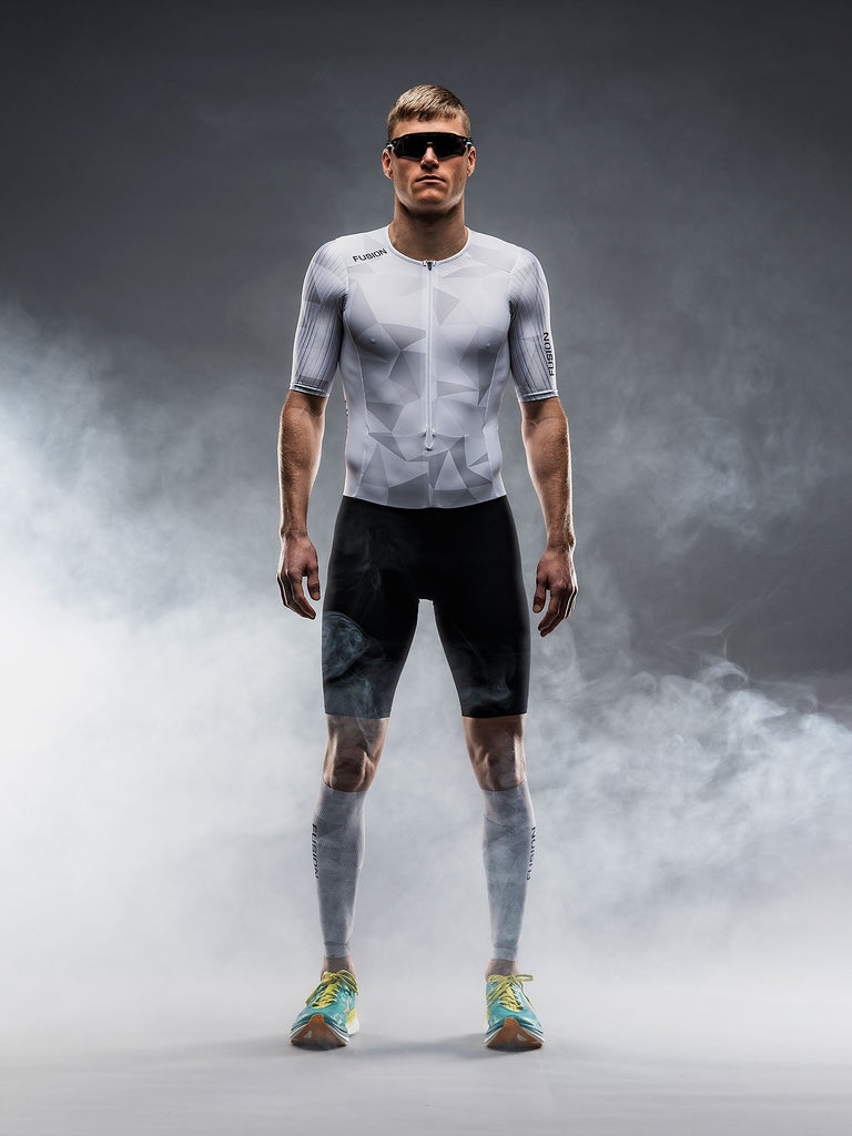 Fusion TEMPO! ONE Tri Suit white/grey men's triathlon suit product image 1