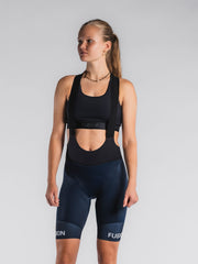 Fusion Womens TEMPO! TWO Bib Shorts black women's cycling bib shorts product image 1